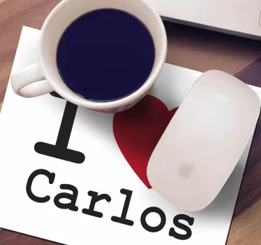 Tapis de souris j'aime carlos - TenStickers
