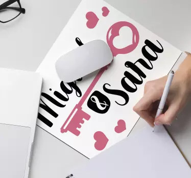 Tapis de souris key histoire d'amour - TenStickers