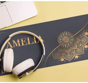 Tapis de souris nom accent floral élégant - TenStickers