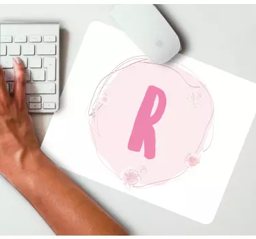 Tapis de souris nom initial Élégant personnalisé - TenStickers