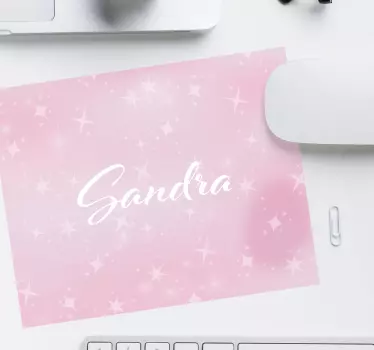 Tapis de souris nom paillettes roses personnalisées - TenStickers