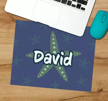 Tapis de souris nom personnalisation étoile de mer - TenStickers