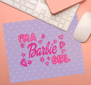 Tapis de souris nom phrase mignonne en rose - TenStickers