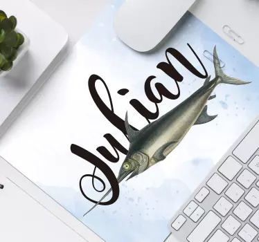 Tapis de souris nom poisson illustrant le nom - TenStickers