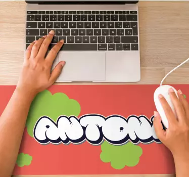 Tapis de souris nom texte coloré personnalisable - TenStickers