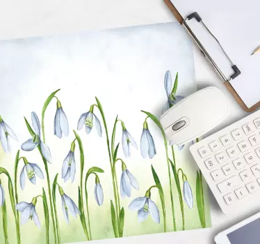 Tapis de souris original arrangement élégant de perce-neige - TenStickers