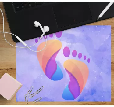 Tapis de souris original art de empreintes colorées - TenStickers