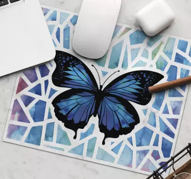 Tapis de souris original art mosaïque papillon - TenStickers