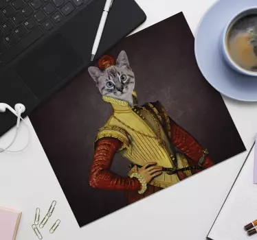 Tapis de souris style original Chat aristocrate - TenStickers
