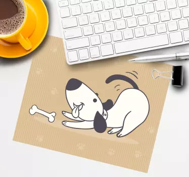 Tapis de souris original chien joueur avec os - TenStickers