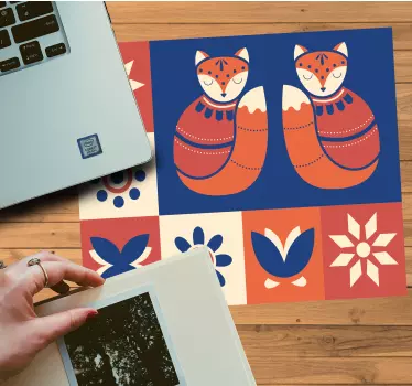 Tapis de souris original duo de renards charmants - TenStickers