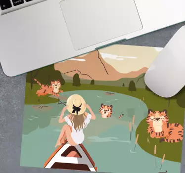 Tapis de souris original femme profitant de la nature - TenStickers