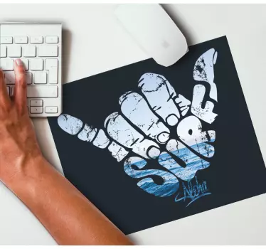 Tapis de souris original geste de la main shaka - TenStickers
