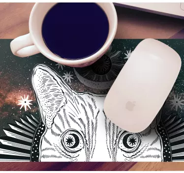 Tapis de souris original illustration de chat céleste - TenStickers