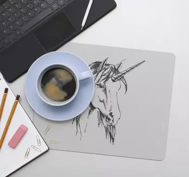 Tapis de souris original illustration de licorne élégante - TenStickers