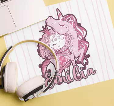 Tapis de souris original illustration de licorne fantaisie - TenStickers