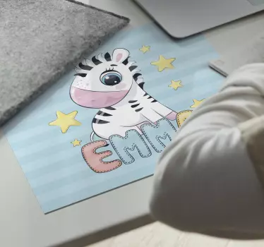 Tapis de souris original illustration de zèbre mignonne - TenStickers