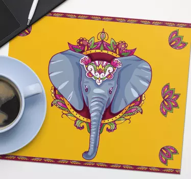 Tapis de souris original illustration d'éléphant vibrant - TenStickers