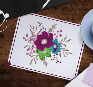 Tapis de souris original motif floral élégant - TenStickers