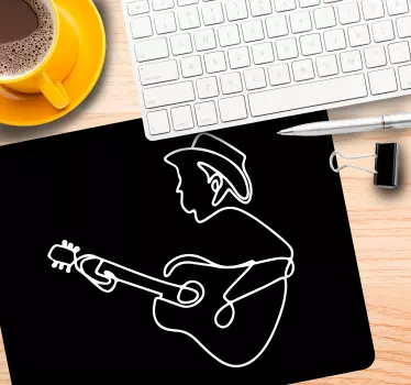 Tapis de souris original musicien avec guitare - TenStickers