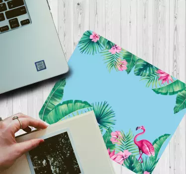 Tapis de souris original paradis des flamants tropicaux - TenStickers