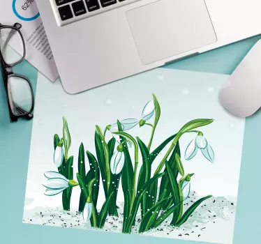 Tapis de souris original perce-neige en fleurs - TenStickers