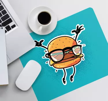 Tapis de souris original personnage hamburger amusant - TenStickers