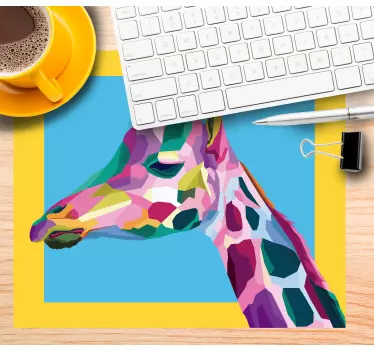 Tapis de souris original profil de girafe coloré - TenStickers