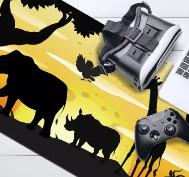 Tapis de souris original scène de silhouette de savane - TenStickers