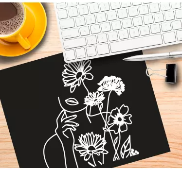 Tapis de souris original silhouette florale - TenStickers