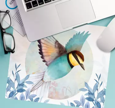 Tapis de souris original vol d'oiseaux colorés - TenStickers