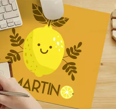 Tapis de souris personnage citron heureux - TenStickers
