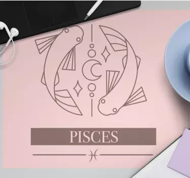 Tapis de souris poissons symbole zodiacal - TenStickers