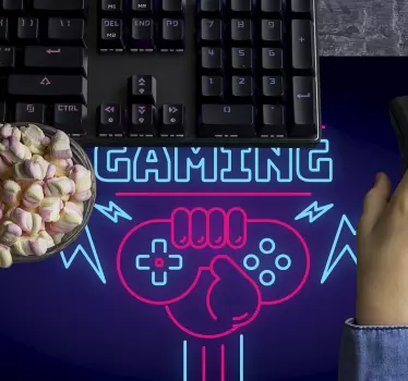 XXL tapis de souris pour gamer Logo de jeu avec néons - TenStickers