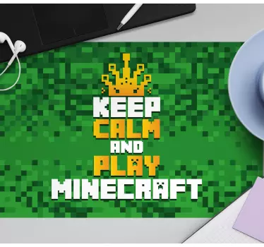 tapis de souris pour gamer Reste calme et joue à minecraft - TenStickers