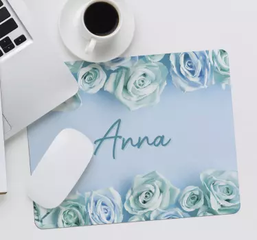 Tapis de souris roses bleues Élégantes - TenStickers