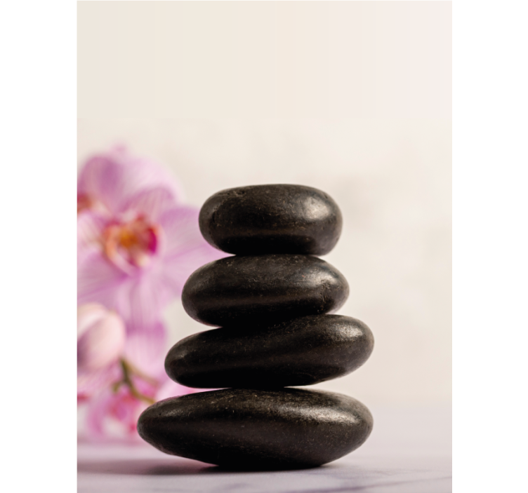 Store enrouleur salle de bain bambous zen et orchidées roses - TenStickers