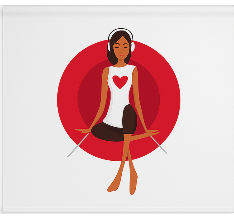 Store enrouleur chambre ado fille écoutant de la musique - TenStickers