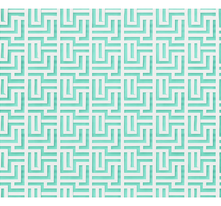 Store salle à manger effet carrés géométriques bleus - TenStickers