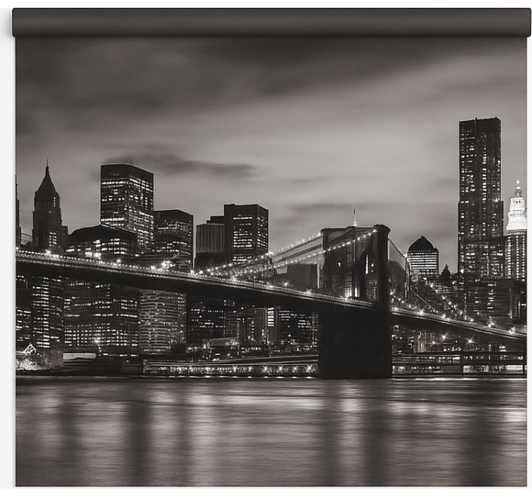 Store enrouleur bureaux ville la nuit - TenStickers