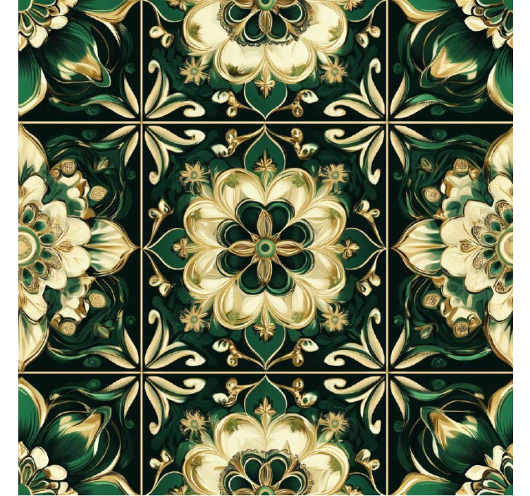 Store enrouleur cuisine carrelage mosaïque botanique - TenStickers