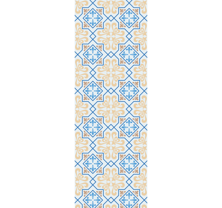 Store enrouleur cuisine motif carreaux portugais bleu - TenStickers