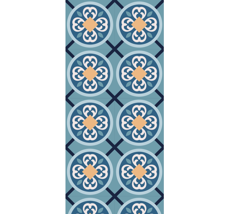 Store enrouleur cuisine carreaux portugais bleu mer - TenStickers