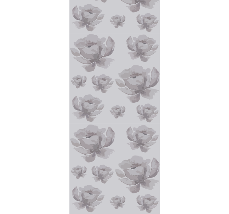 Store enrouleur salle à manger motif floral gris années 80 - TenStickers