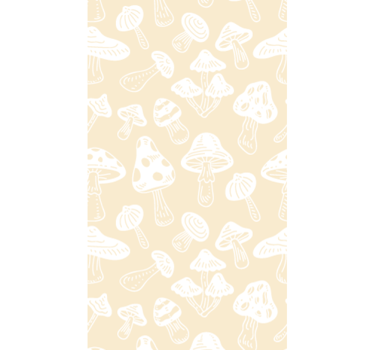 Store enrouleur salle à manger motifs champignons beiges - TenStickers