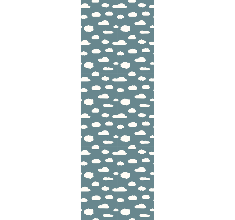 Store enrouleur chambre enfant motif blanc sur fond bleu - TenStickers