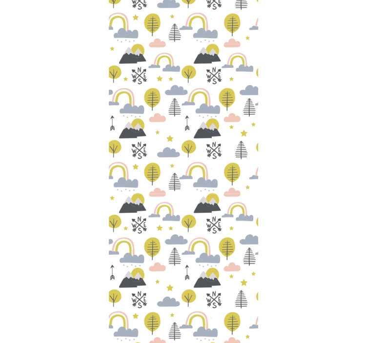 Store enrouleur chambre enfant arbres et arcs-en-ciel - TenStickers