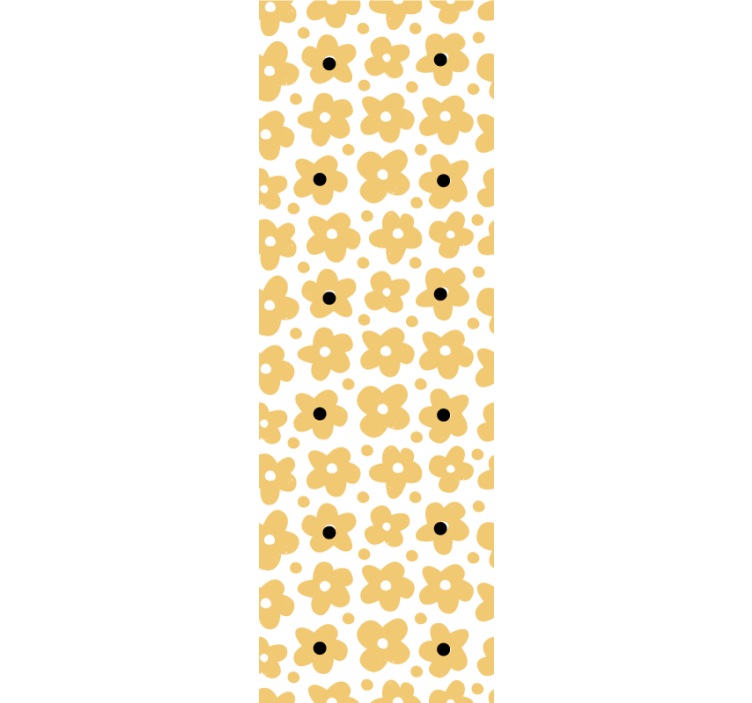 Store enrouleur chambre enfant motif floral abstrait jaune - TenStickers