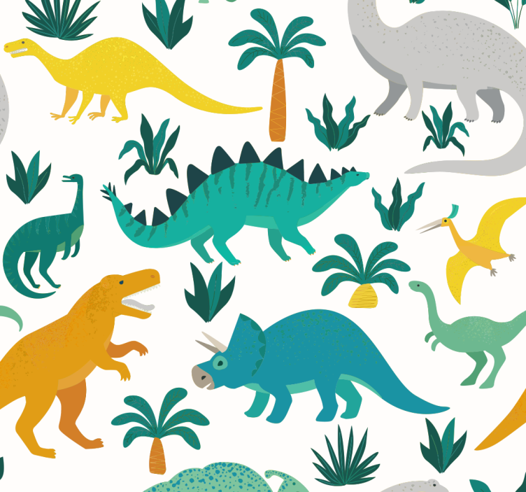 Store enrouleur chambre enfant dinosaures et arbres - TenStickers