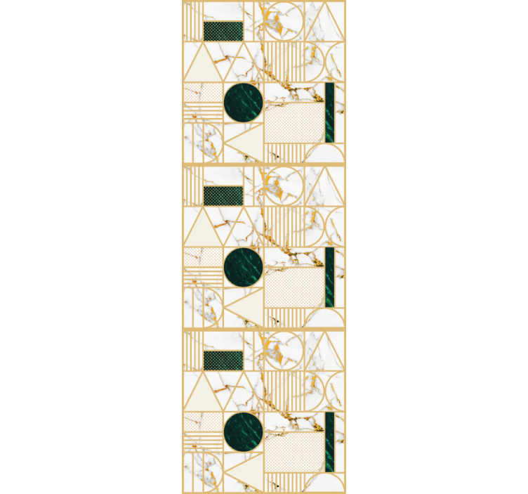 Store enrouleur bureaux marbre blanc géométrique - TenStickers